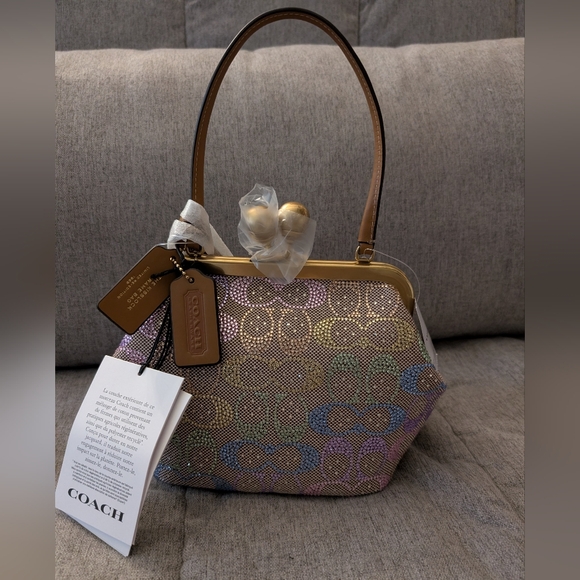 Coach Rainbow Crystal 16 KissLock Frame Clutch - Picture 3 of 6